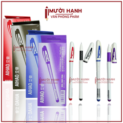 Bút Gel Nước Chữ AAA 0.5mm Aihao AH-801A (Xanh, Tím, Đỏ, Đen) (12 Cây/Hộp) (12 Hộp/Lốc) (12 Lốc/Thùng)