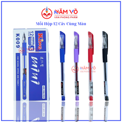. Bút Gel MINI Đầu To King K009 (Xanh, Tím, Đỏ, Đen) (12 Cây/Hộp; 12 Hộp/Lốc; 20 Lốc/Thùng)