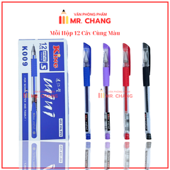 . Bút Gel MINI Đầu To King K009 (Xanh, Tím, Đỏ, Đen) (12 Cây/Hộp; 12 Hộp/Lốc; 20 Lốc/Thùng)