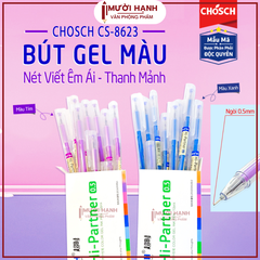 Bút Gel Mực Nước Chosch Hi-Partner CS-8623 (Xanh, Tím, Đỏ, Đen) (12 Cây/Hộp) (12 Hộp/Lốc) (12 Lốc/Thùng)