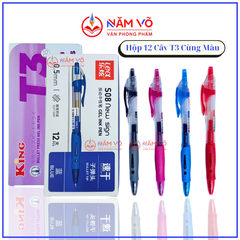 . Bút Bi Bấm Nước Lex T3, S08 (Xanh, Tím, Đỏ, Đen) (12 Cây/Hộp; 144 Hộp/Thùng)