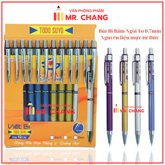 G-Star Bút Bi Bấm Mực Xanh Todo Suyo Ngòi 0.7mm (12 Cây/ Vĩ; 10 Vĩ/ Lốc; 120 Hộp/ Thùng)