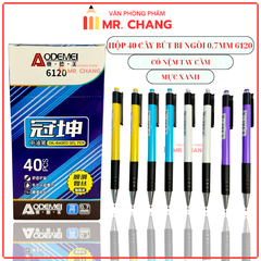 Bút Bi Bấm MỰC XANH Aodemei 6120 (40 Cây/ Hộp; 72 Hộp/ Thùng)
