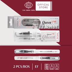 Queen - Bút Máy Ngòi Trơn FP179 Set 2 Cây (Phong Cách Việt) (2 Cây/ Hộp; 1 Lốc/6 Cây)