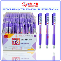 Kệ Bút Gel Bấm T8 Lex Mực Tím (96 Cây/ Kệ; 4 Kệ/ Lốc; 24 Kệ/ Thùng)
