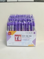 Kệ Bút Gel Bấm T8 Lex Mực Tím (96 Cây/ Kệ; 4 Kệ/ Lốc; 24 Kệ/ Thùng)