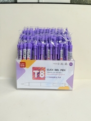 Kệ Bút Gel Bấm T8 Lex Mực Tím (96 Cây/ Kệ; 4 Kệ/ Lốc; 24 Kệ/ Thùng)