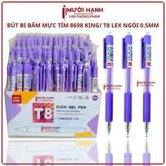 Kệ Bút Gel Bấm T8 Lex Mực Tím (96 Cây/ Kệ; 4 Kệ/ Lốc; 24 Kệ/ Thùng)