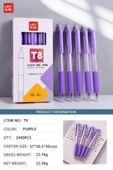 Kệ Bút Gel Bấm T8 Lex Mực Tím (96 Cây/ Kệ; 4 Kệ/ Lốc; 24 Kệ/ Thùng)