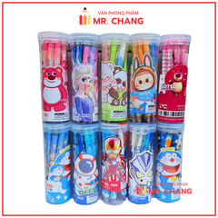 LON 12 CÂY Bút Gel Bấm Xóa Được VS, King Lon (Xanh, Tím) (12 Cây/Lon) (12 Lon/Lốc) (16 Lốc/Thùng)