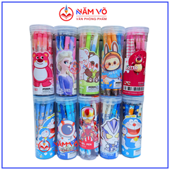 LON 12 CÂY Bút Gel Bấm Xóa Được VS, King Lon (Xanh, Tím) (12 Cây/Lon) (12 Lon/Lốc) (16 Lốc/Thùng)