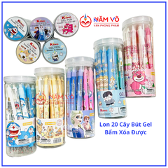 LON 20 CÂY Bút Gel BẤM Xóa Được LON KING (Xanh, Tím) (20 Cây/Lon; 12 Lon/Hộp; 96 Lon/Thùng) 9986