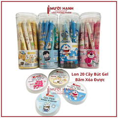 LON 20 CÂY Bút Gel BẤM Xóa Được LON KING (Xanh, Tím) (20 Cây/Lon; 12 Lon/Hộp; 96 Lon/Thùng) 9986