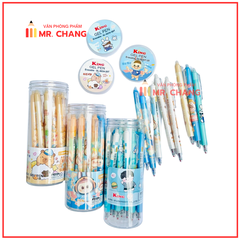 LON 20 CÂY Bút Gel BẤM Xóa Được LON KING (Xanh, Tím) (20 Cây/Lon; 12 Lon/Hộp; 96 Lon/Thùng) 9986