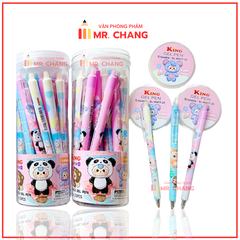 LON 20 CÂY Bút Gel BẤM Xóa Được LON KING (Xanh, Tím) (20 Cây/Lon; 12 Lon/Hộp; 96 Lon/Thùng) 9986