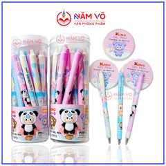 LON 20 CÂY Bút Gel BẤM Xóa Được LON KING (Xanh, Tím) (20 Cây/Lon; 12 Lon/Hộp; 96 Lon/Thùng) 9986