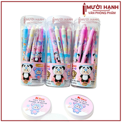 LON 20 CÂY Bút Gel BẤM Xóa Được LON KING (Xanh, Tím) (20 Cây/Lon; 12 Lon/Hộp; 96 Lon/Thùng) 9986