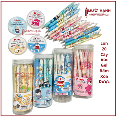 LON 20 CÂY Bút Gel BẤM Xóa Được LON KING (Xanh, Tím) (20 Cây/Lon; 12 Lon/Hộp; 96 Lon/Thùng) 9986