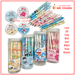 LON 20 CÂY Bút Gel BẤM Xóa Được LON KING (Xanh, Tím) (20 Cây/Lon; 12 Lon/Hộp; 96 Lon/Thùng) 9986