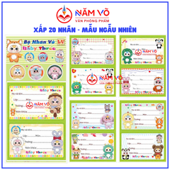 Nhãn 2 Ô (20 Nhãn/ Xấp; 10 Xấp/ Bó; 10 Bó/ Bịch)