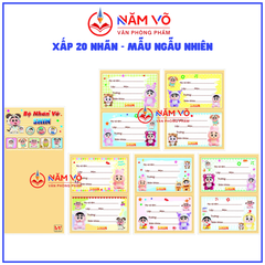 Nhãn 2 Ô (20 Nhãn/ Xấp; 10 Xấp/ Bó; 10 Bó/ Bịch)