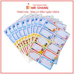 Nhãn Vở Đại 10 Nhãn Có Keo (5 Tờ/Bịch; 10 Bịch/Bó)