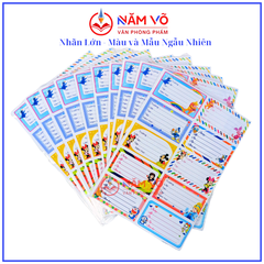 Nhãn Vở Đại 10 Nhãn Có Keo (5 Tờ/Bịch; 10 Bịch/Bó)