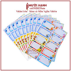 Nhãn Vở Đại 10 Nhãn Có Keo (5 Tờ/Bịch; 10 Bịch/Bó)