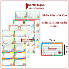 Nhãn Vở Đại 10 Nhãn Có Keo (5 Tờ/Bịch; 10 Bịch/Bó)