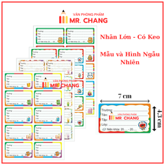 Nhãn Vở Đại 10 Nhãn Có Keo (5 Tờ/Bịch; 10 Bịch/Bó)