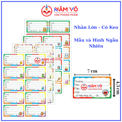 Nhãn Vở Đại 10 Nhãn Có Keo (5 Tờ/Bịch; 10 Bịch/Bó)