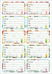 Nhãn Vở Đại 10 Nhãn Có Keo (5 Tờ/Bịch; 10 Bịch/Bó)