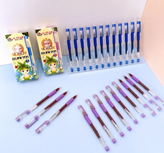 G-Star Bút Gel Bấm GP09 Ngòi 0.5mm Mực Xanh, Tím Có Đệm Tay Cầm (12 Cây/ Hộp; 12 Hộp/ Lốc)