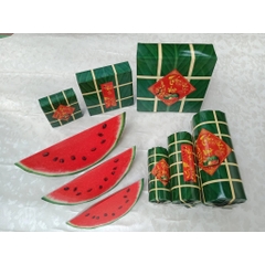 Sét 3 Loại Bánh Chưng, Bánh Tét, Dưa Hấu Trang Trí Tết (3 Loại/Sét)