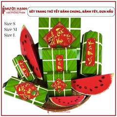 Sét 3 Loại Bánh Chưng, Bánh Tét, Dưa Hấu Trang Trí Tết (3 Loại/Sét)