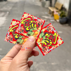 Dán Dưa Vải Nhung (Tài, Lộc, Phước) - (10 Tờ/ Xấp; 10 Xấp/ Bó)