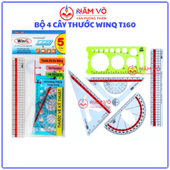 Win Q Bộ Thước 5 Cây Nhựa Dẻo Kỹ Thuật T160 (10 Bộ/Bịch; 10 Bịch/ Hộp; 6 Hộp/ Thùng)