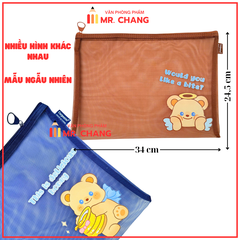 Túi Lưới 1 Ngăn Có Hình A4 (24,5Cm x 34Cm) (12 Cái/ Bịch; 720 Cái/ Thùng)