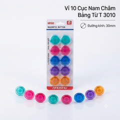 Nam Châm Bảng Từ Vỉ 10 Cục 3010 (10 Cục/Vỉ; 100 Vĩ/ Lốc; 400 Vĩ/ Thùng)