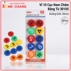 Nam Châm Bảng Từ Vỉ 10 Cục 3010S Đường Kính 30mm (10 Cục/Vỉ; 100 Vĩ/ Lốc; 400 Vĩ/ Thùng)