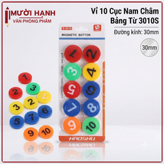 Nam Châm Bảng Từ Vỉ 10 Cục 3010S Đường Kính 30mm (10 Cục/Vỉ; 100 Vĩ/ Lốc; 400 Vĩ/ Thùng)