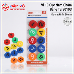 Nam Châm Bảng Từ Vỉ 10 Cục 3010S Đường Kính 30mm (10 Cục/Vỉ; 100 Vĩ/ Lốc; 400 Vĩ/ Thùng)