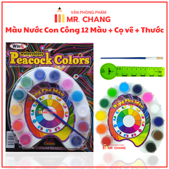 Win Q Màu Nước Con Công W02 - 12 Màu (40 VỈ/ Thùng)