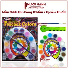Win Q Màu Nước Con Công W02 - 12 Màu (40 VỈ/ Thùng)