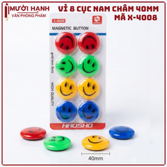 Nam Châm Bảng Từ Vỉ 8 Cục 4008 Đường Kính 40mm (8 Cục/Vỉ; 100 Vĩ/ Lốc; 400 Vĩ/ Thùng)