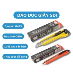 Dao Rọc Giấy SDI Lớn 0423 (12 Cây/ Hộp; 20 Hộp/ Thùng)