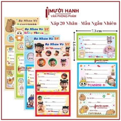 Nhãn 2 Ô (20 Nhãn/ Xấp; 10 Xấp/ Bó; 10 Bó/ Bịch)
