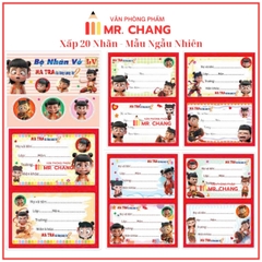 Nhãn 2 Ô (20 Nhãn/ Xấp; 10 Xấp/ Bó; 10 Bó/ Bịch)