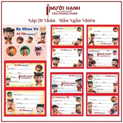 Nhãn 2 Ô (20 Nhãn/ Xấp; 10 Xấp/ Bó; 10 Bó/ Bịch)