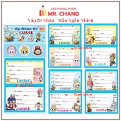 Nhãn 2 Ô (20 Nhãn/ Xấp; 10 Xấp/ Bó; 10 Bó/ Bịch)